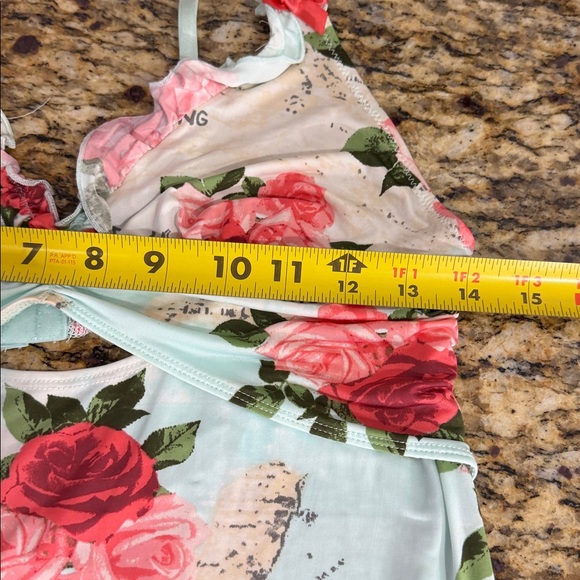 Betsey Johnson Floral Nightgown Slip Dress Cutout Ruffle Hem Size M - Picture 10 of 10